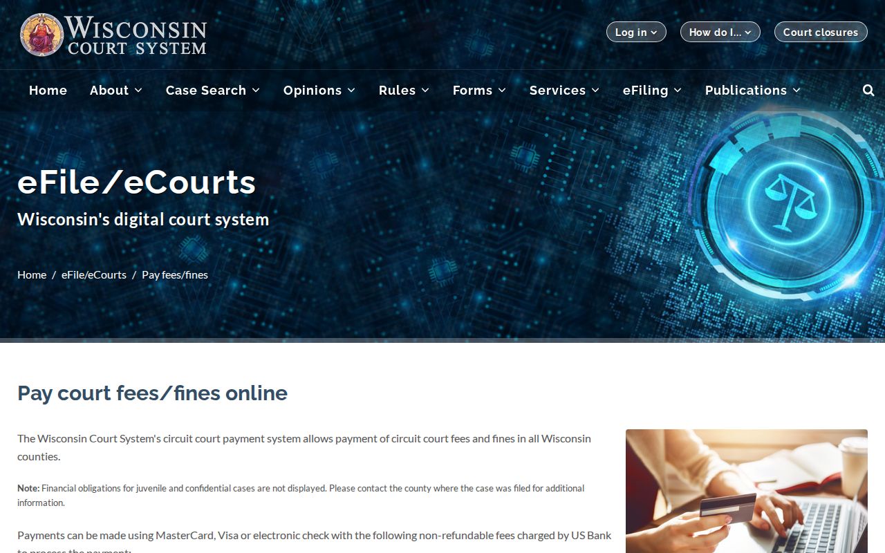 Price County court records state online payment instructions